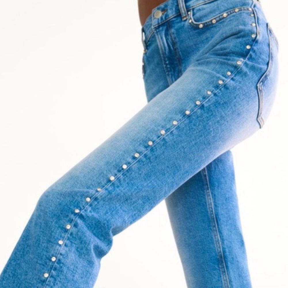 Zara ZW The Dreed Flare Rhinestone Jeans
